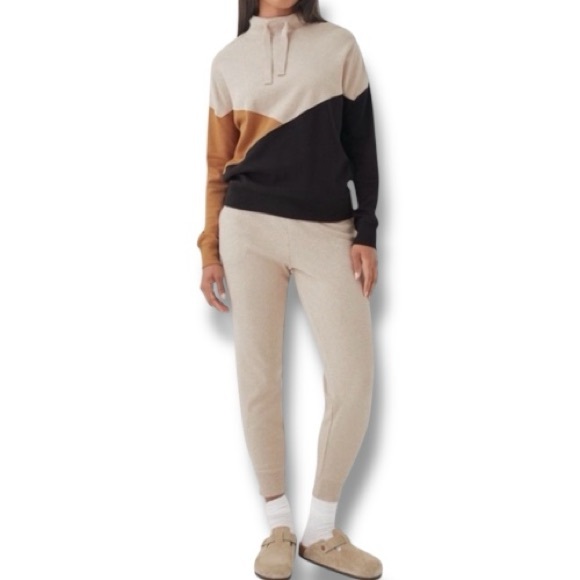 PACT Airplane Color Block Sweatshirt 100% Organic Cotton Airplane Wheat Chai XXL - Picture 5 of 11